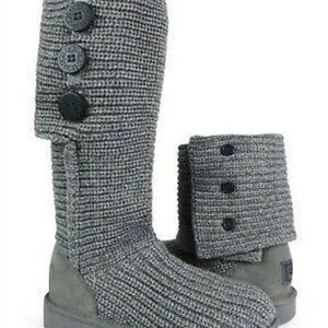 Ugg Gray Knit Cardi Boot
